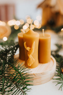 Świeca z wosku pszczelego - walec anioł