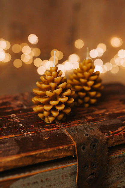 Świeca z wosku pszczelego - szyszka