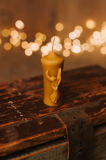 Świeca z wosku pszczelego - walec anioł