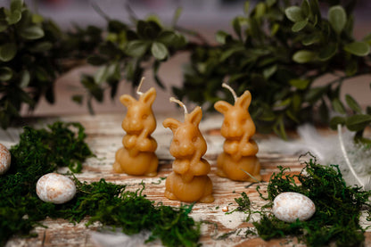 Świeca z wosku pszczelego - Królik Marchew