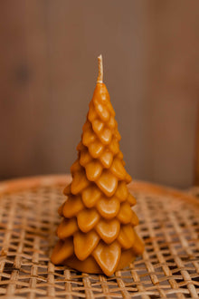 Świeca z wosku pszczelego - duża choinka