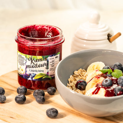 Krem miodowy z jagodą leśną