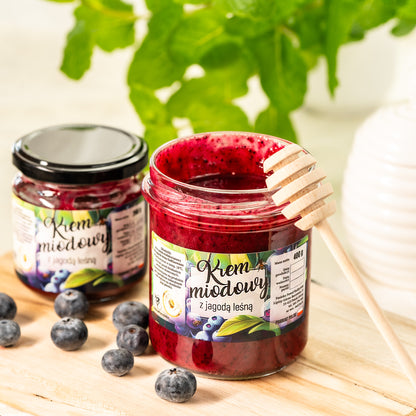 Krem miodowy z jagodą leśną