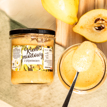 Krem miodowy z pigwą