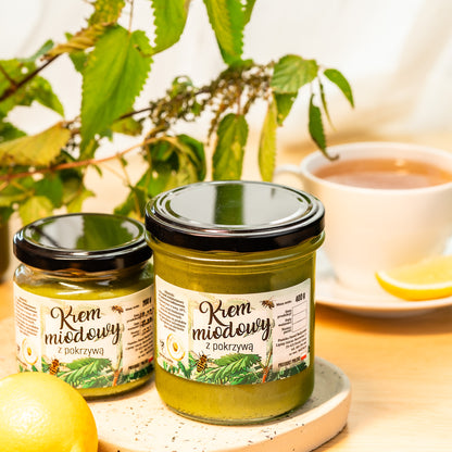 Krem miodowy z pokrzywą