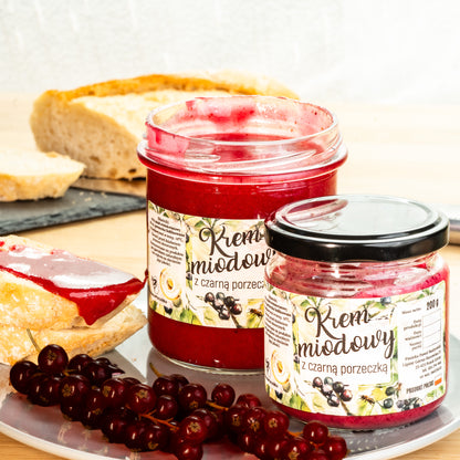 Krem miodowy z czarną porzeczką