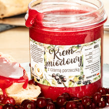 Krem miodowy z czarną porzeczką