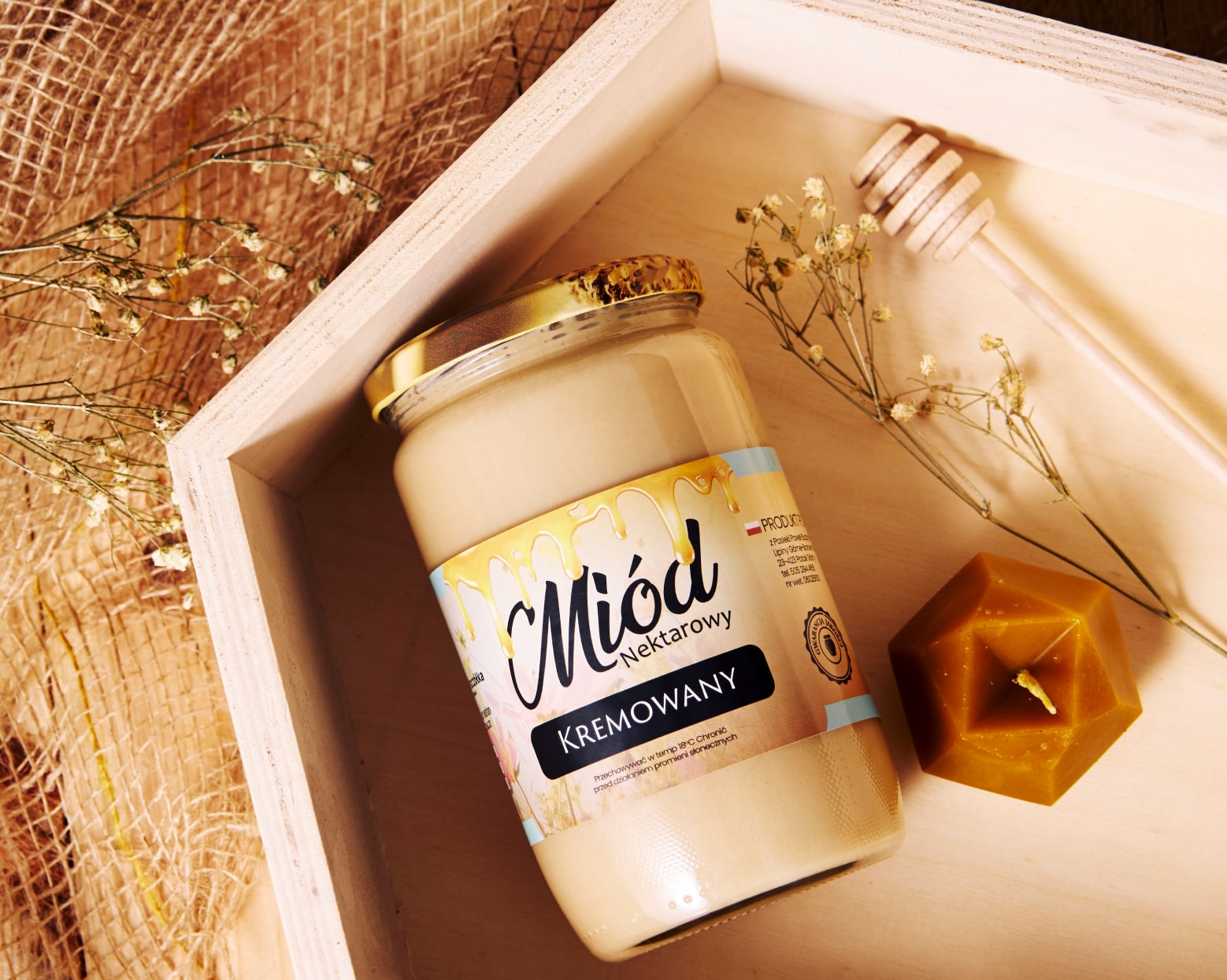 Miód Kremowany z pyłkiem kwiatowym 980 gram