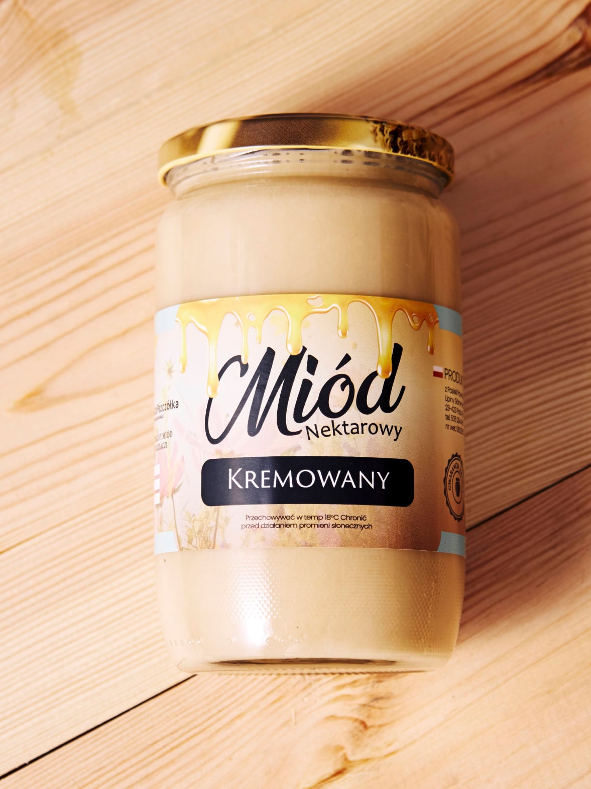 Miód Kremowany z pyłkiem kwiatowym 980 gram