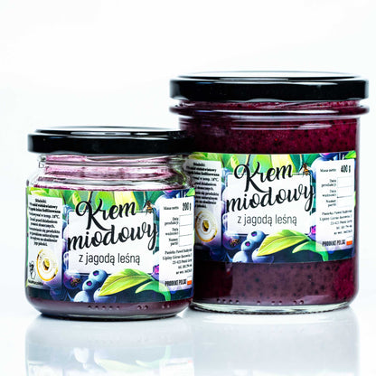 Krem miodowy z jagodą leśną