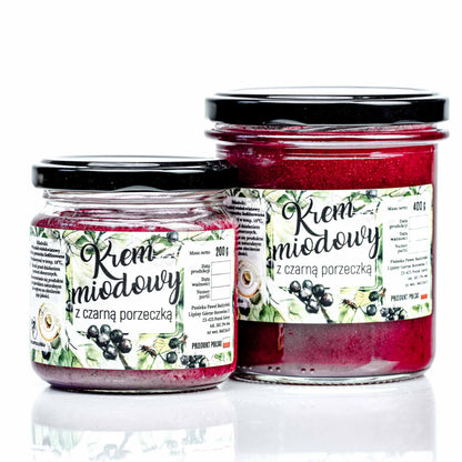 Krem miodowy z czarną porzeczką