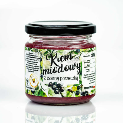 Krem miodowy z czarną porzeczką