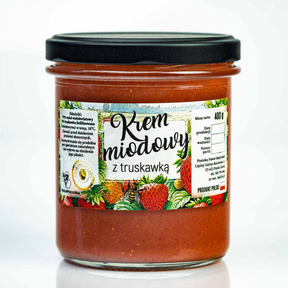 Krem miodowy z truskawką