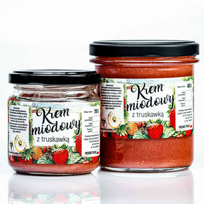 Krem miodowy z truskawką