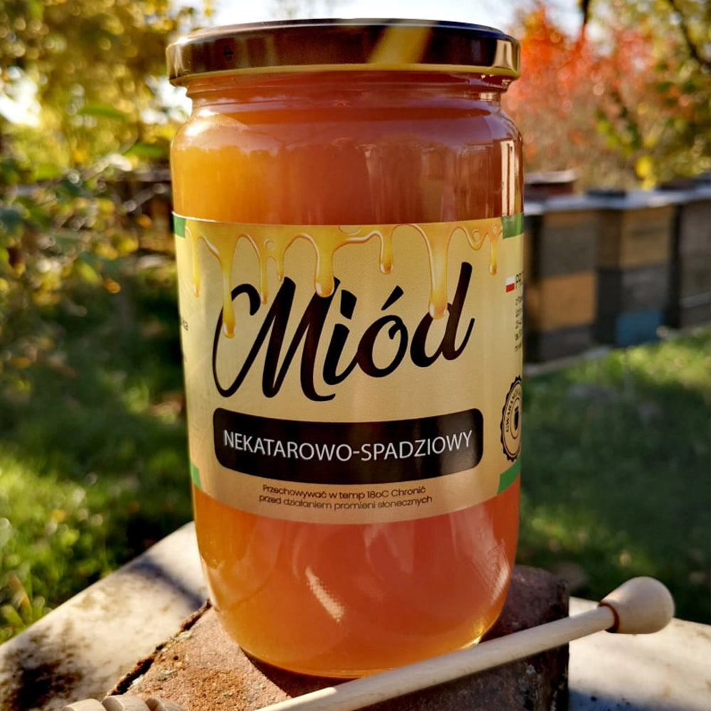 miód nektarowo - spadziowy 980 gram